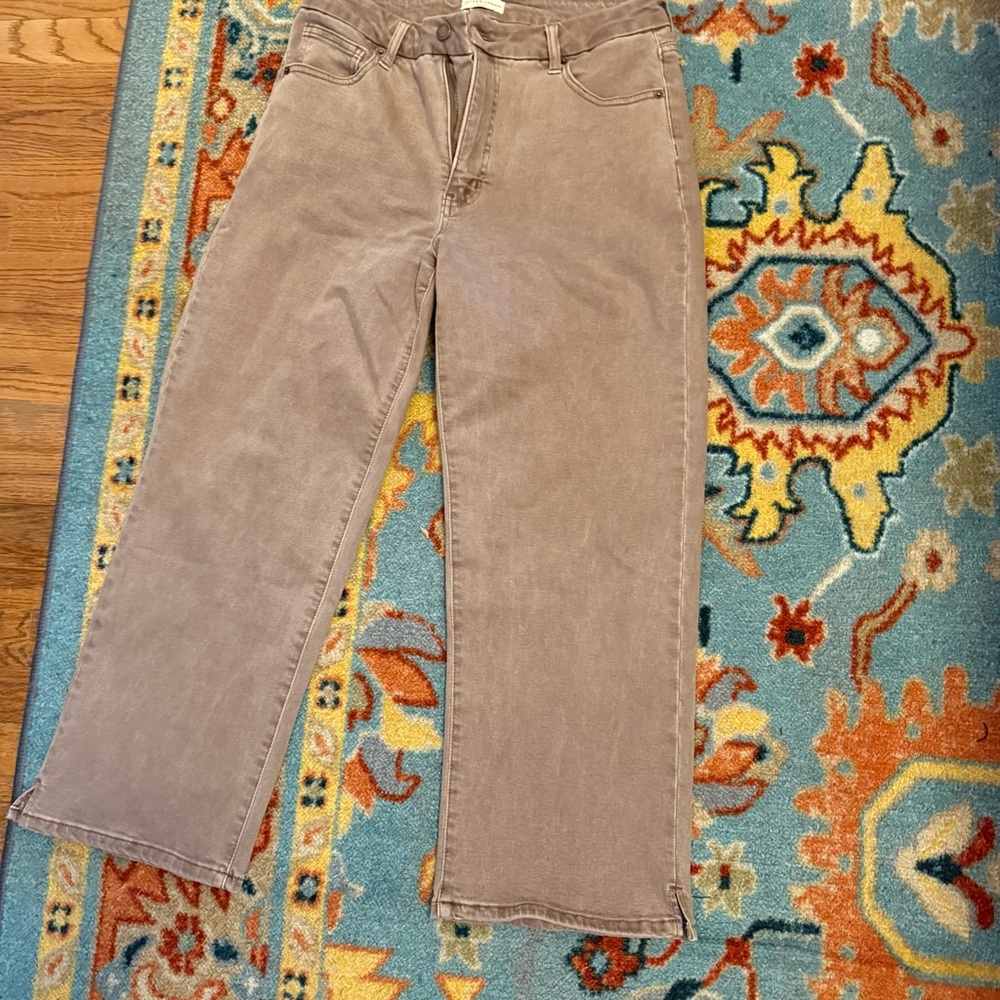 Elegant Women's Flare Jeans in Light Brown